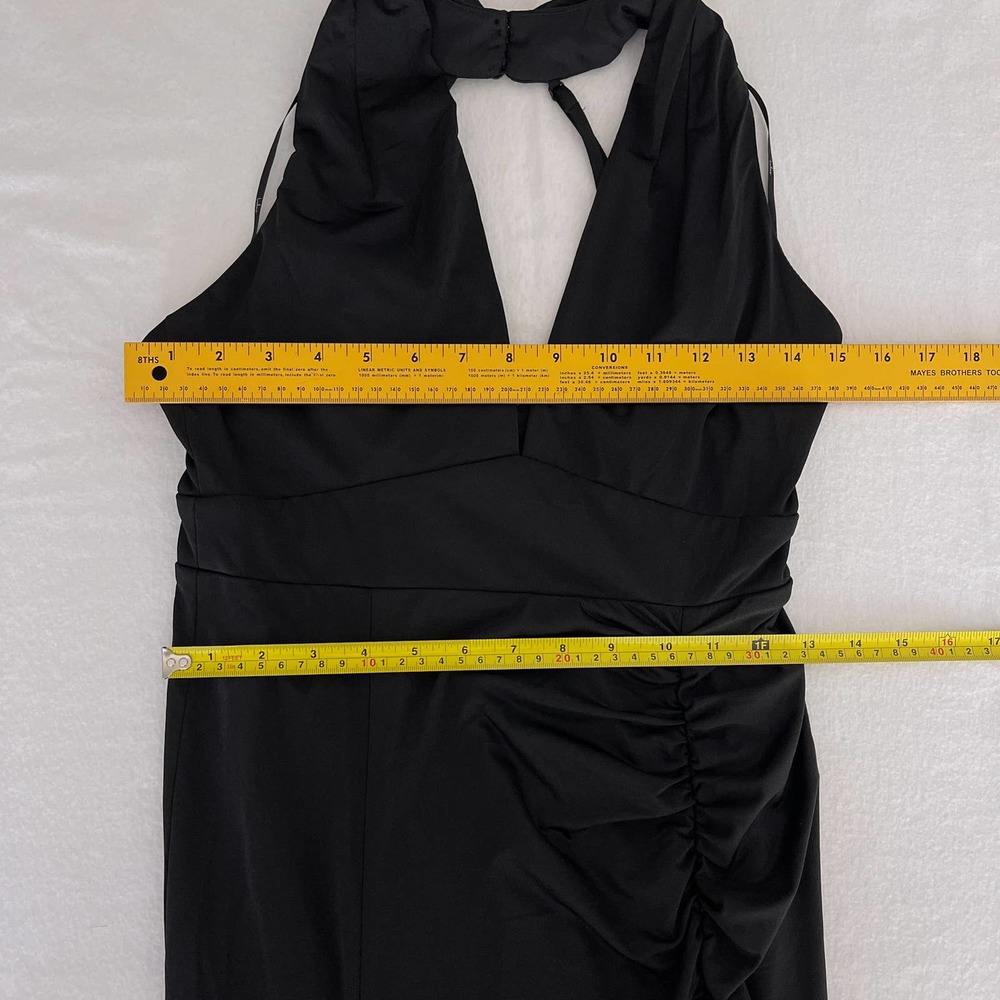 Lulus Dress Women S Tenth Avenue Black Ruched Halter Maxi Formal Event Maxi NWOT - Picture 12 of 13